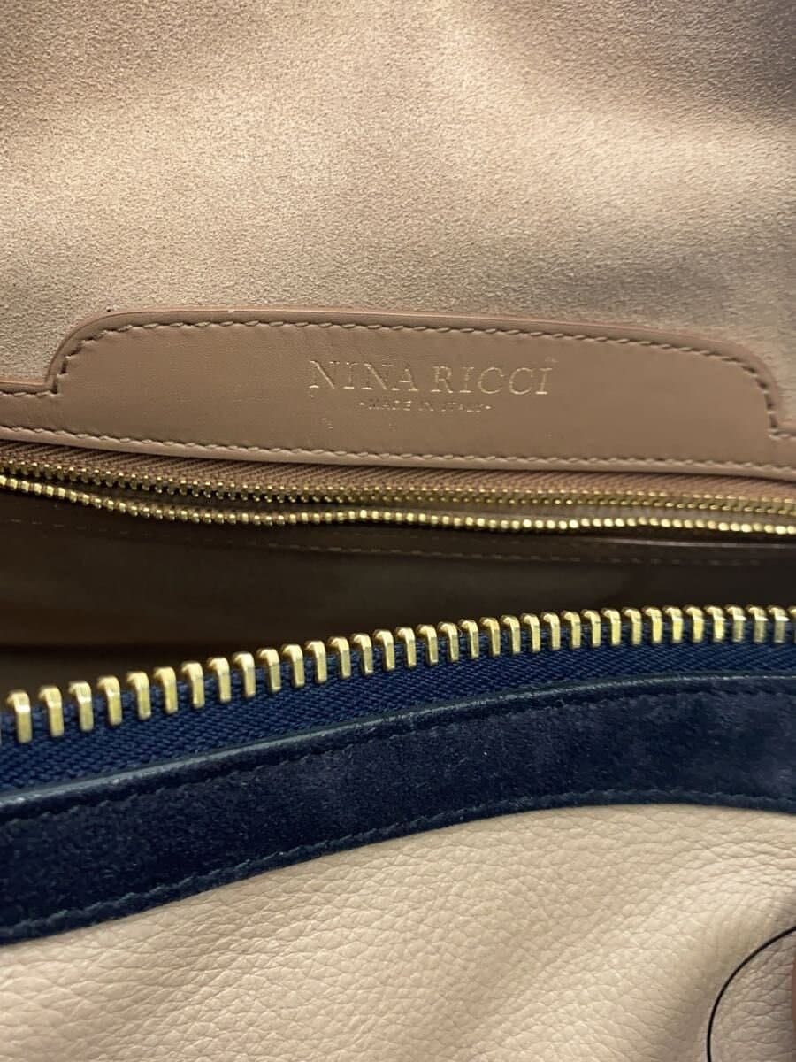 NINA RICCIBALLET Made in Italy Shoulder Bag Leather BEG Solid 5