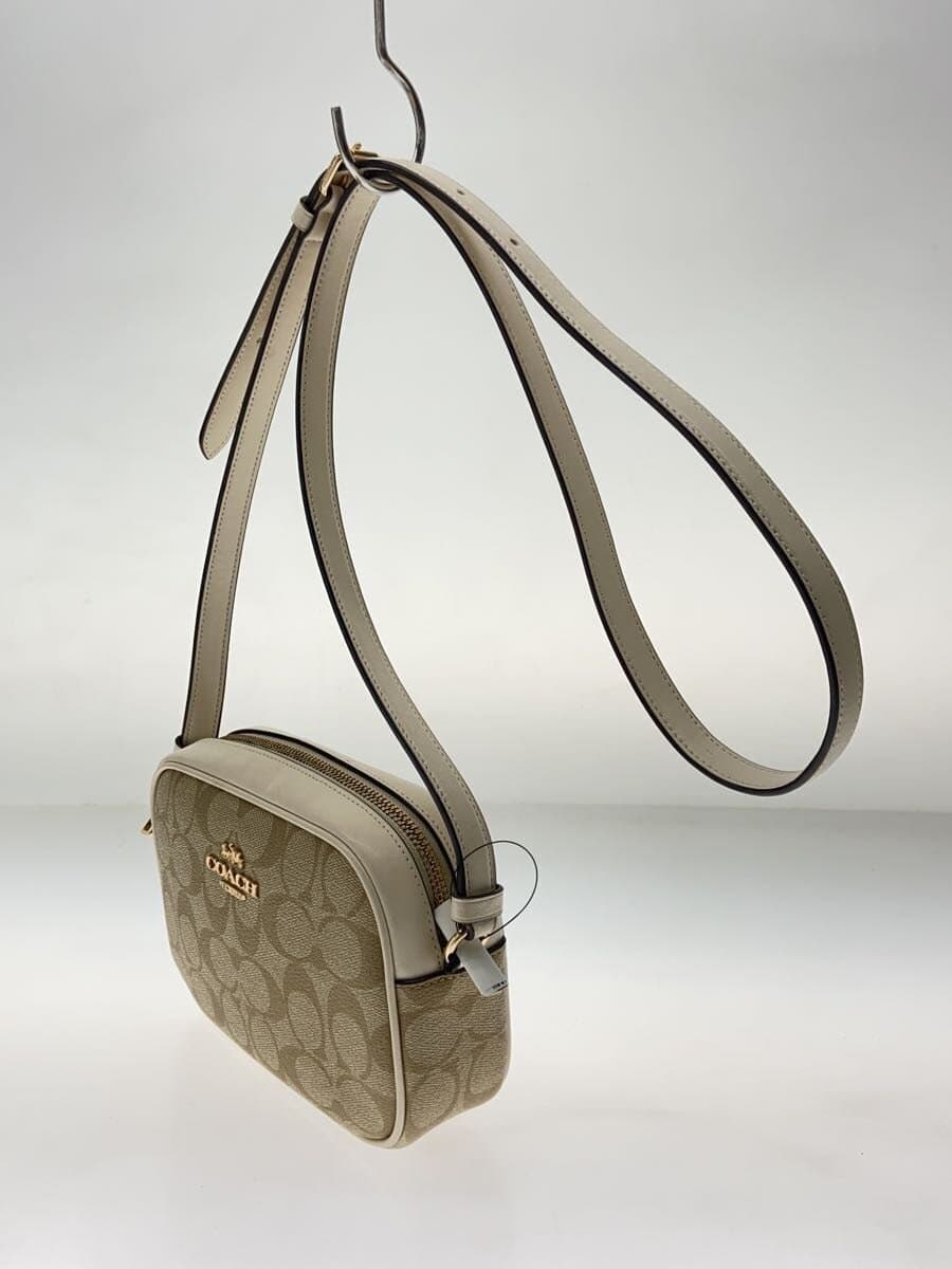 COACH Shoulder Bag Leather BEG All Over Pattern f2266 2