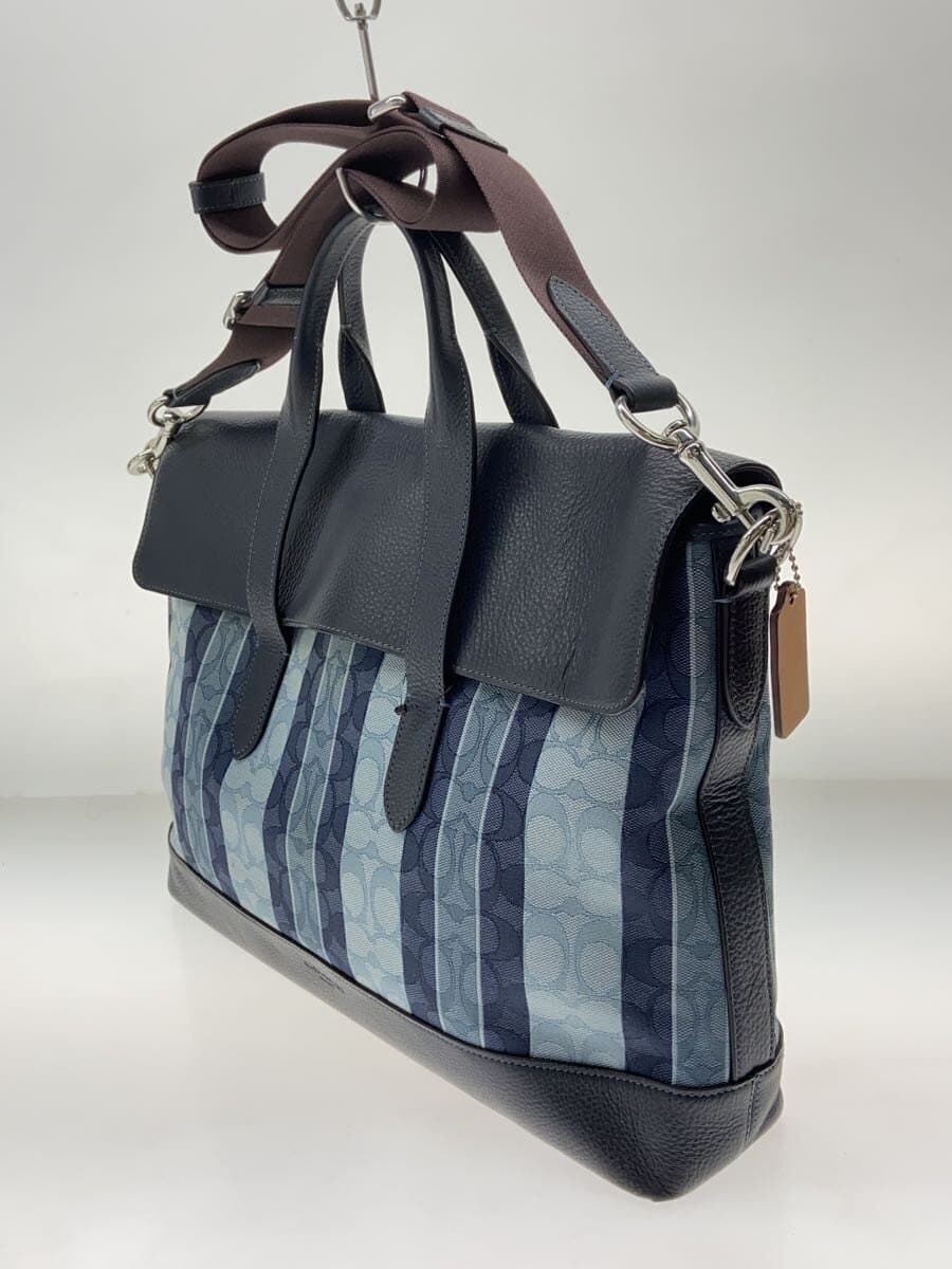 COACH Shoulder Bag Leather BLU All Over Pattern 2