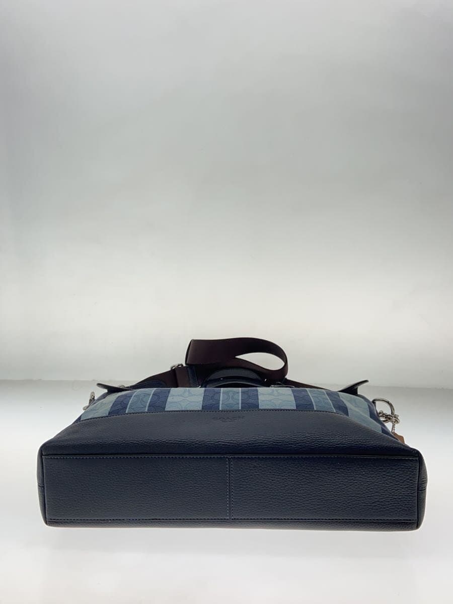 COACH Shoulder Bag Leather BLU All Over Pattern 4