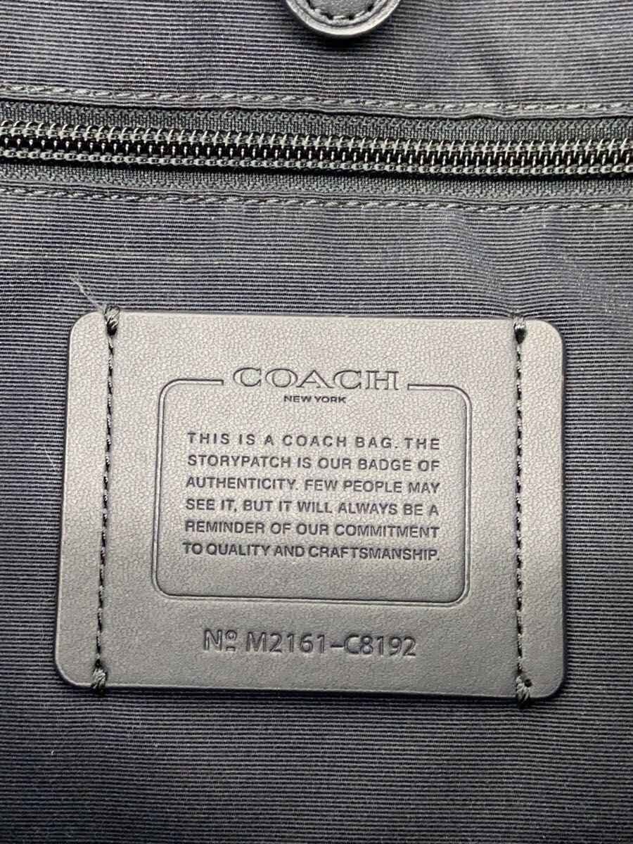 COACH Shoulder Bag Leather BLU All Over Pattern 5