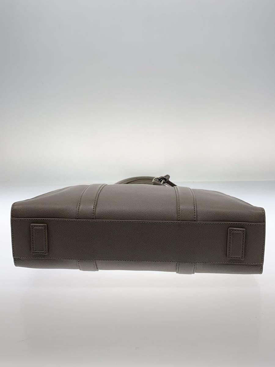 BVLGARI Tote Bag Leather BEG Solid Color 4