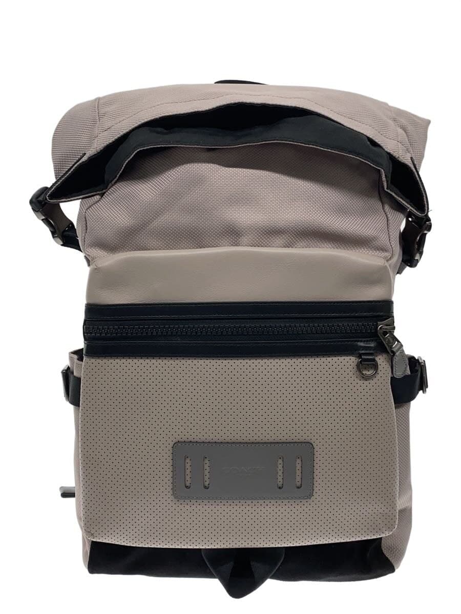 COACH Terrain Roll Top Backpack Burnt Backpack Nylon BEG Solid Color F67312