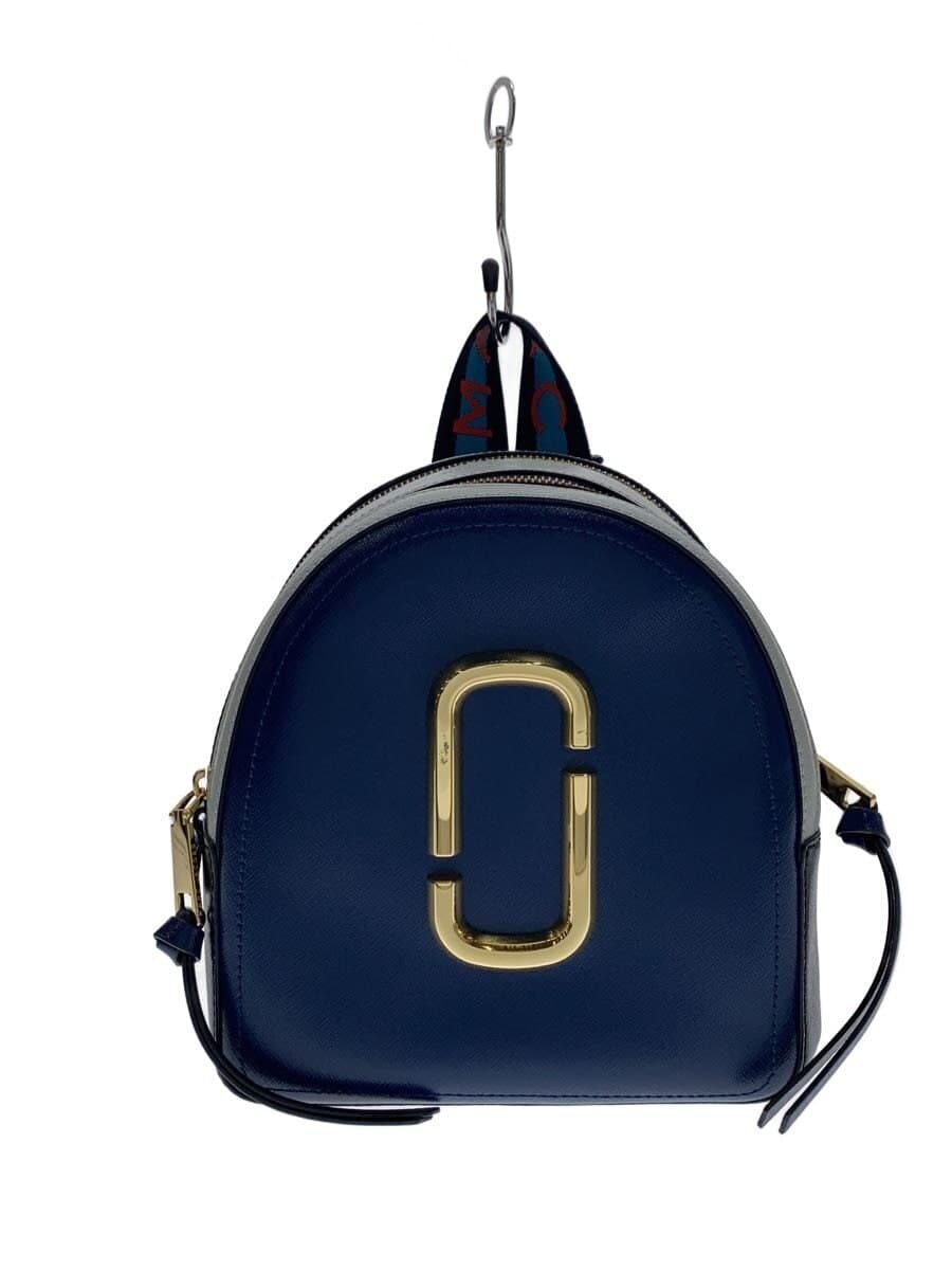 MARC JACOBS Backpack Leather Blue Plain