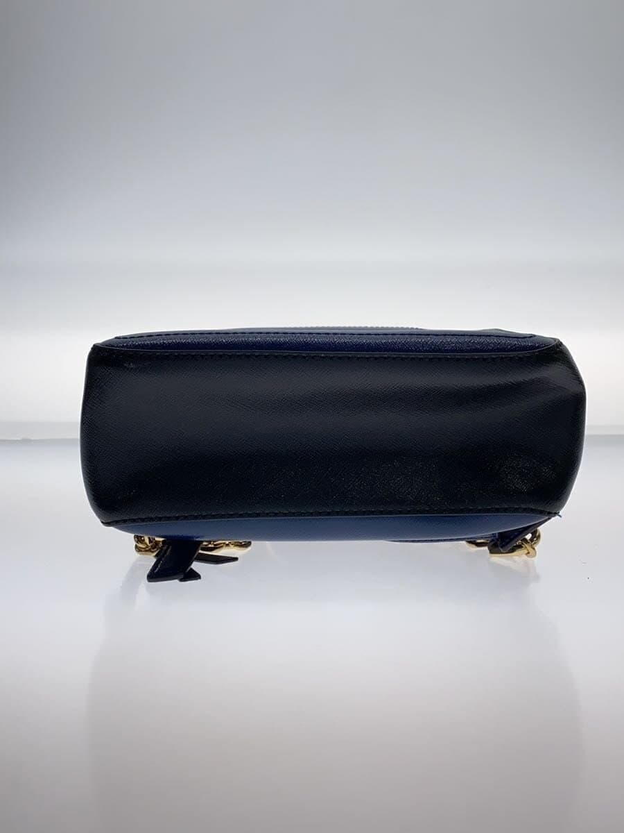 MARC JACOBS Backpack Leather Blue Plain 4