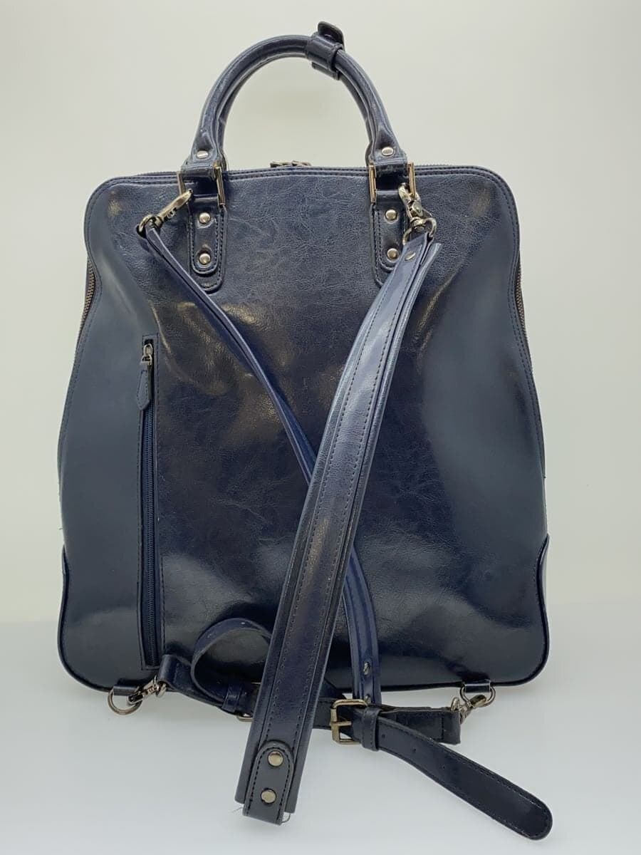 youta Doctor Bag 2-Way Backpack Leather NVY Solid 3