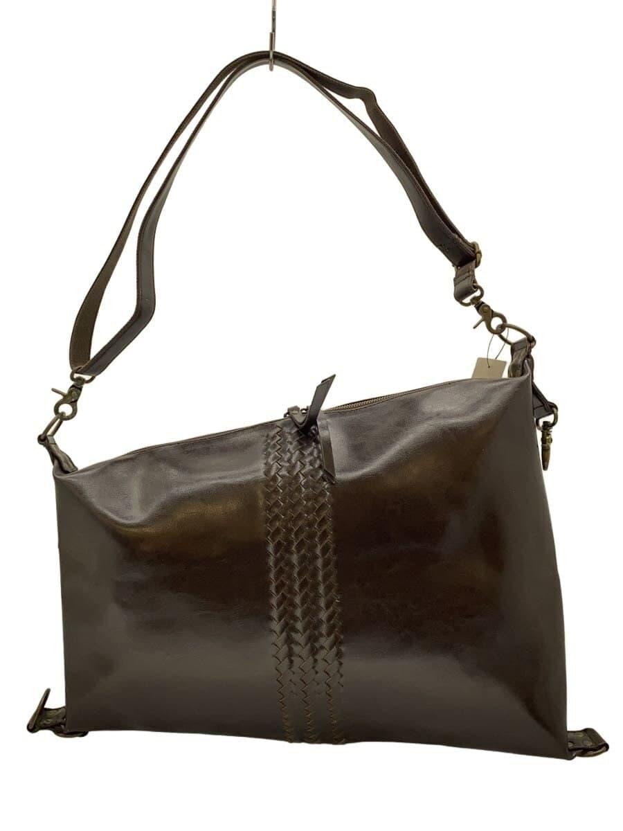 youta Big Shoulder Bag Leather BRW Solid