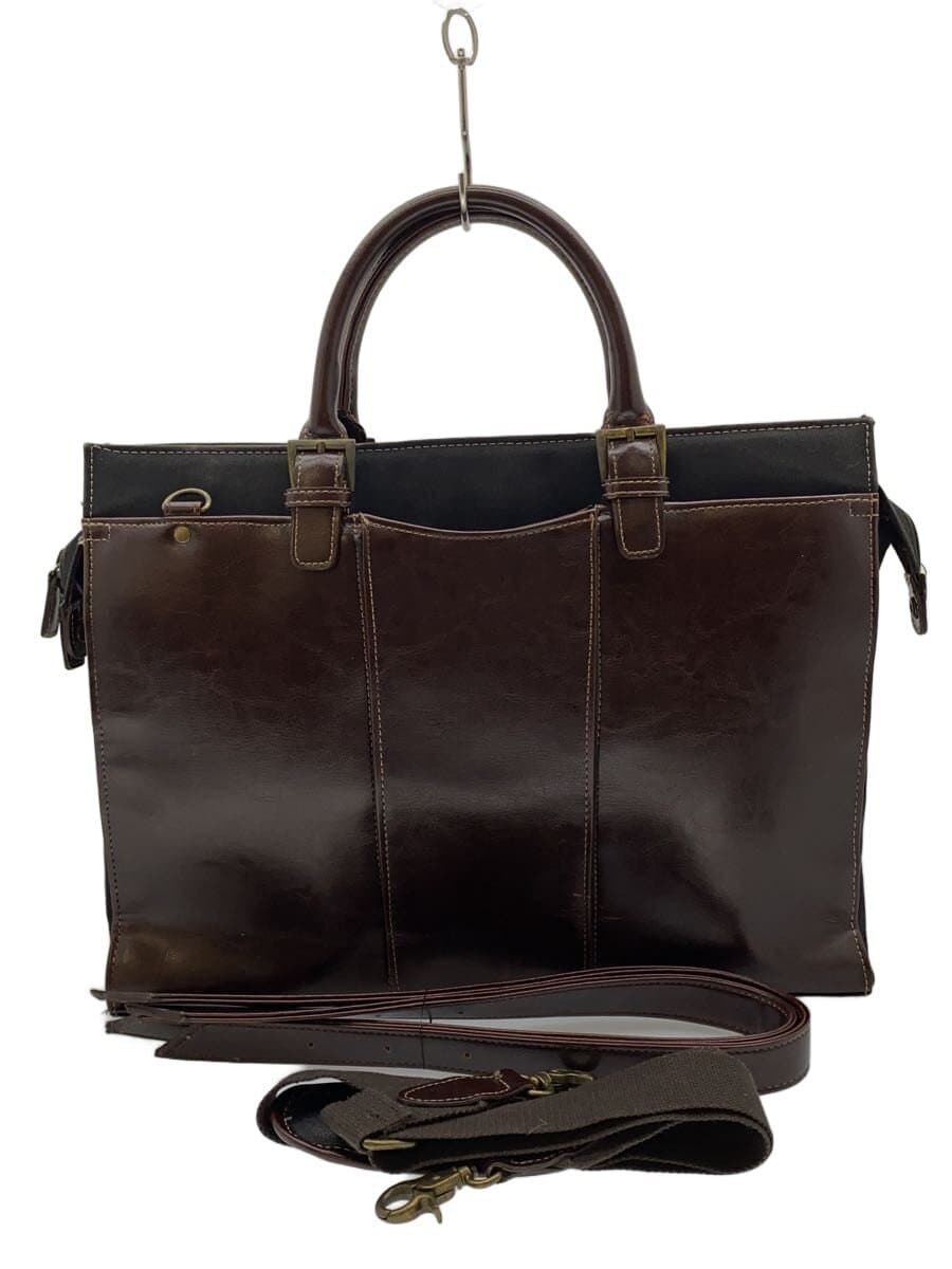 youta2-Way Shoulder Briefcase Leather BRW Solid