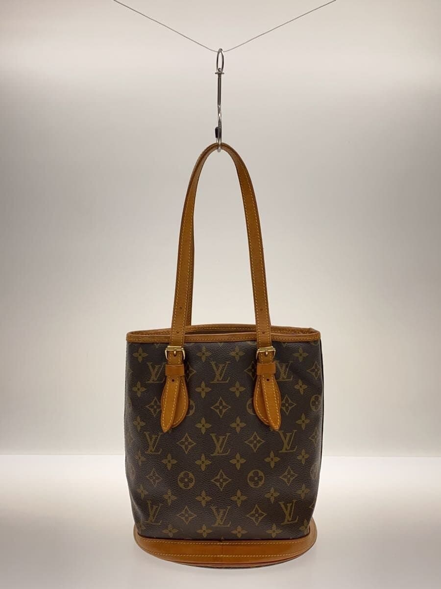 LOUIS VUITTON Petit Bucket_Monogram Canvas PVC BRW 3