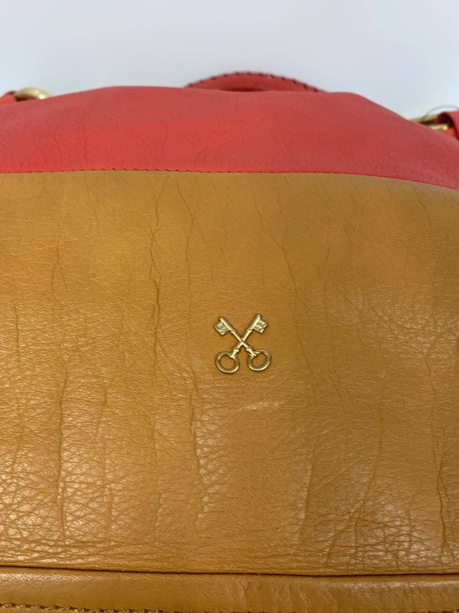 SAZABY Tote Bag Leather RED Solid One Handle 5