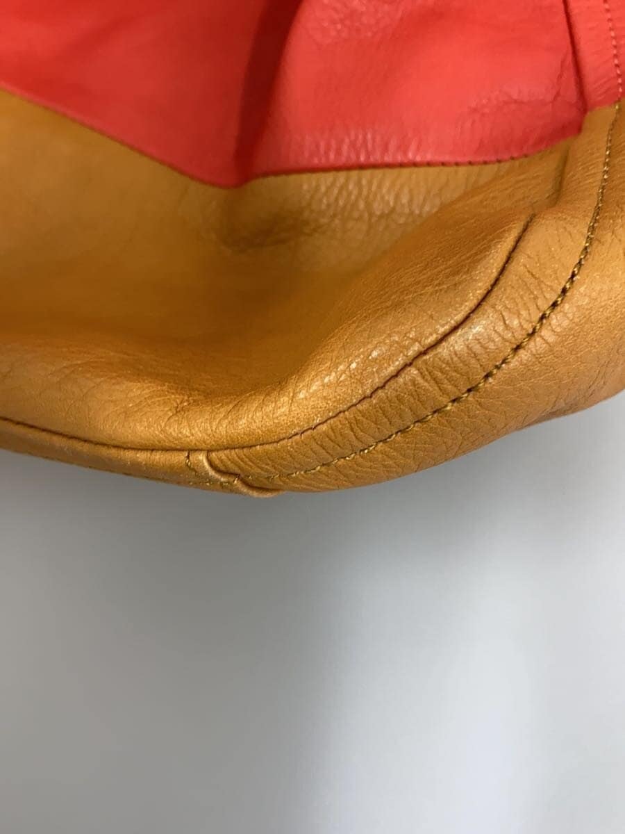 SAZABY Tote Bag Leather RED Solid One Handle 7