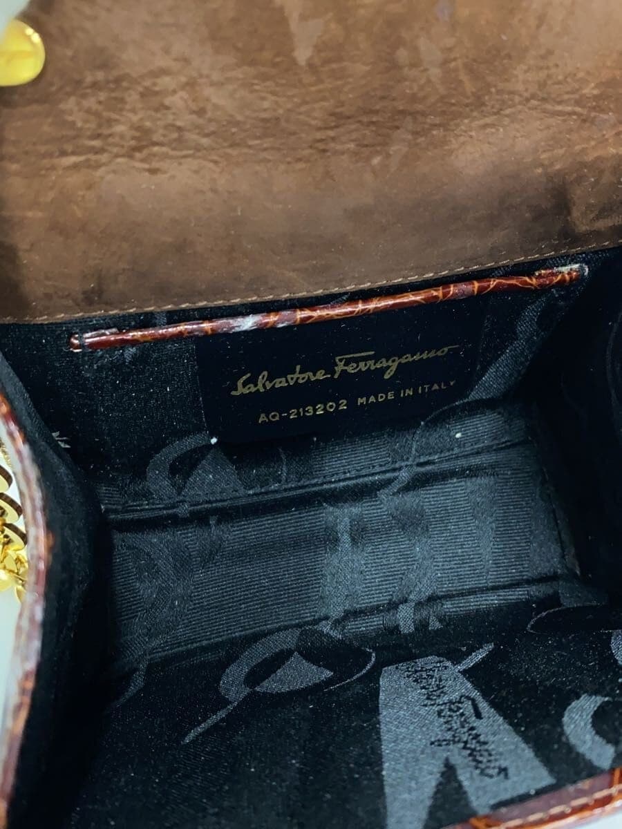 Salvatore Ferragamo shoulder bag leather BRW plain AQ-213202 Vara ribbon 6