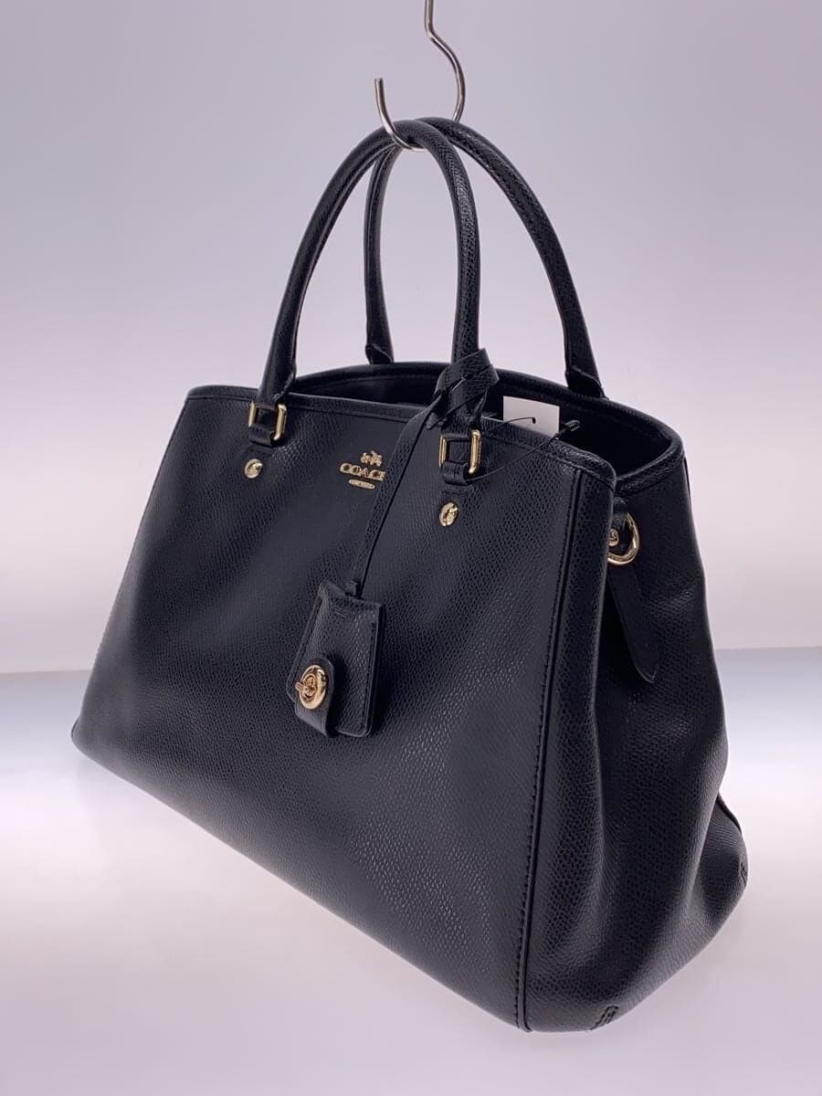 COACH Handbag Leather BLK F34607 2