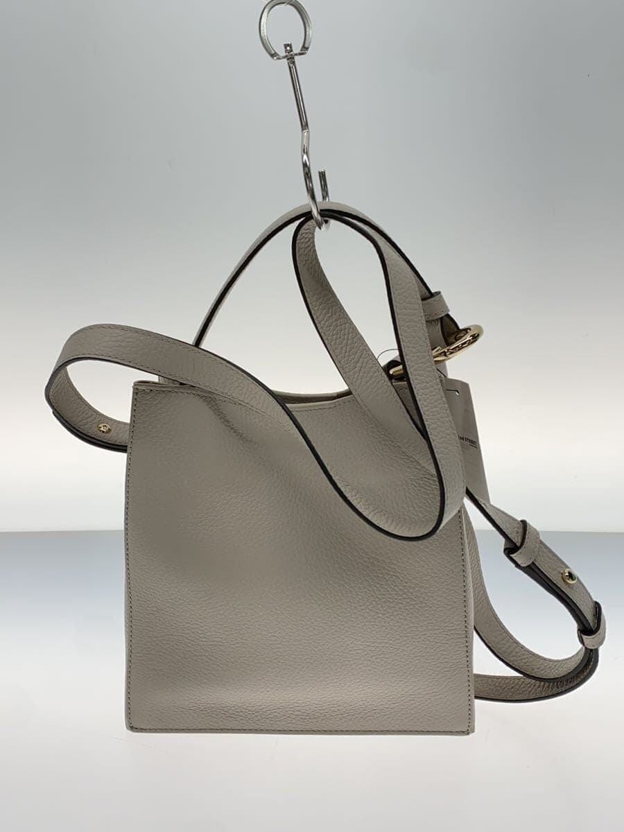 FURLA shoulder bag leather GRY plain 2WAY NUVOLA bucket bag 3