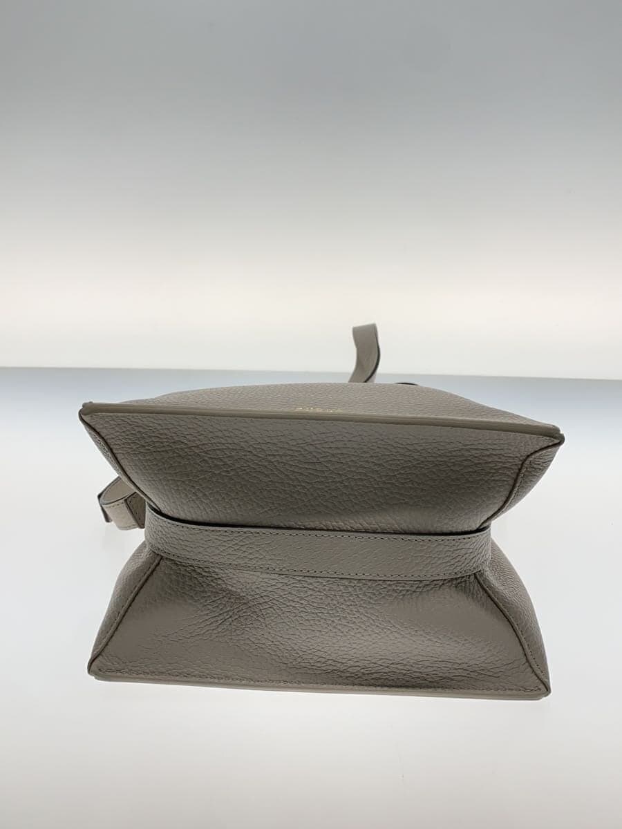 FURLA shoulder bag leather GRY plain 2WAY NUVOLA bucket bag 4