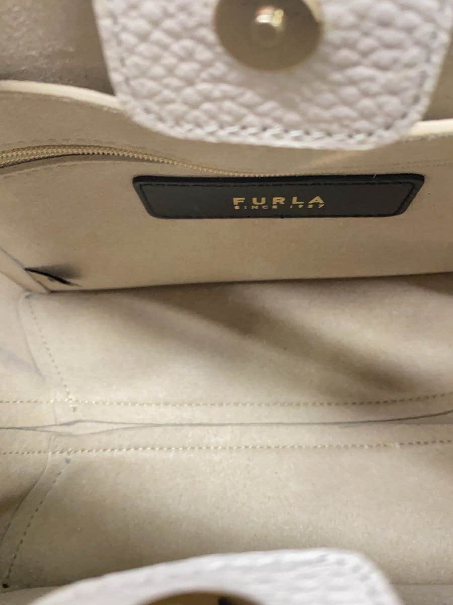 FURLA shoulder bag leather GRY plain 2WAY NUVOLA bucket bag 6