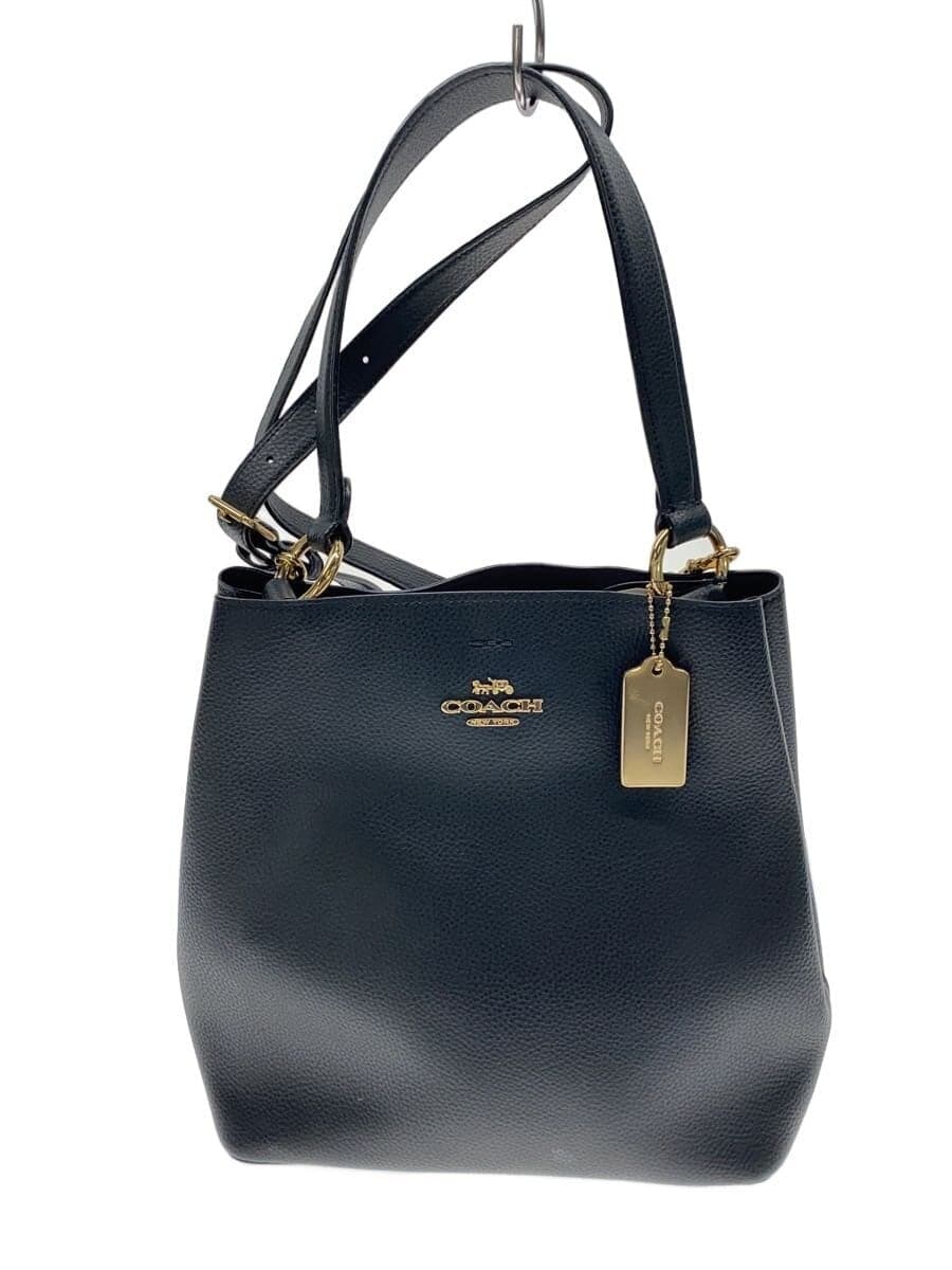 COACH Town Bucket Bag Leather BLK 91122