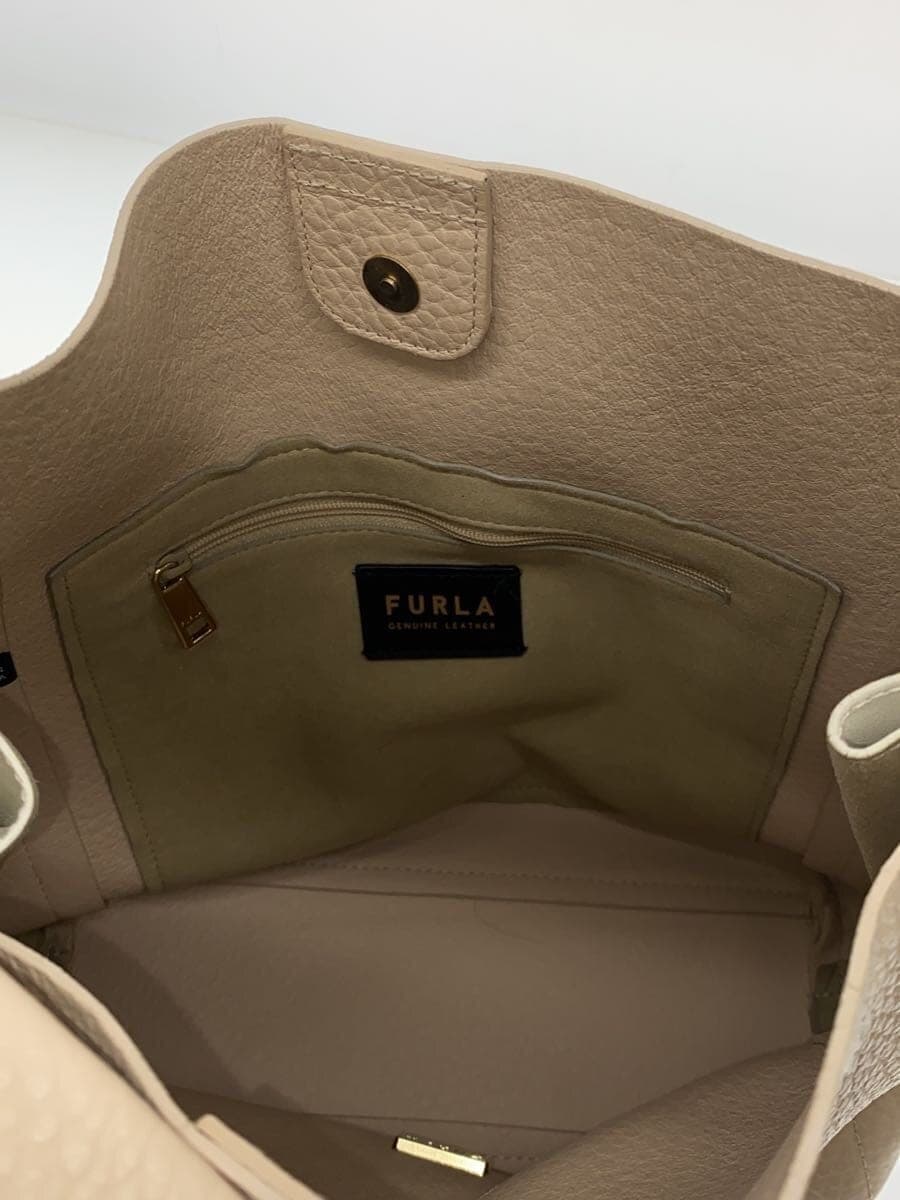 FURLA handbag leather BEG 6