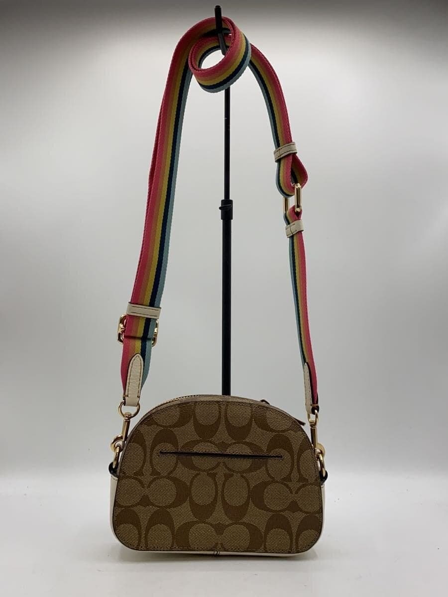 COACH Shoulder Bag Leather WHT D2177 3