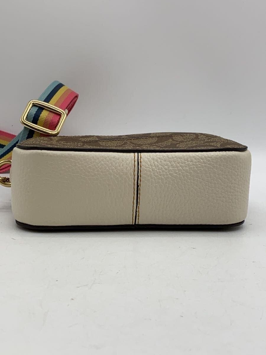 COACH Shoulder Bag Leather WHT D2177 4