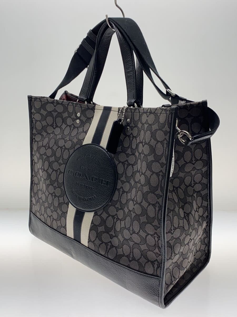 COACH Dempsey Tote 40 Signature with Strap and Coach Patch Canvas GRY Total 2