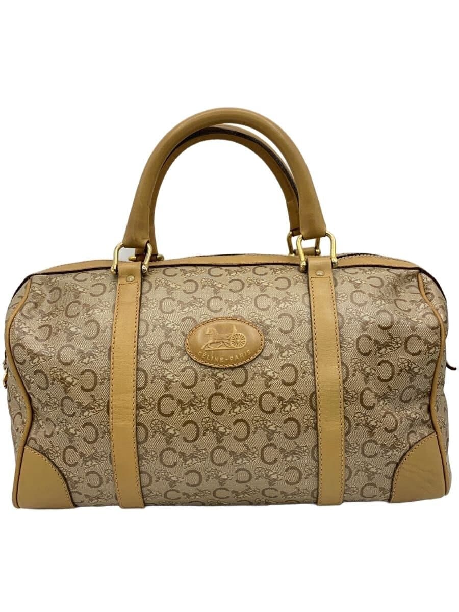 CELINEOLD C Macadam Boston Bag PVC BEG All Over Pattern