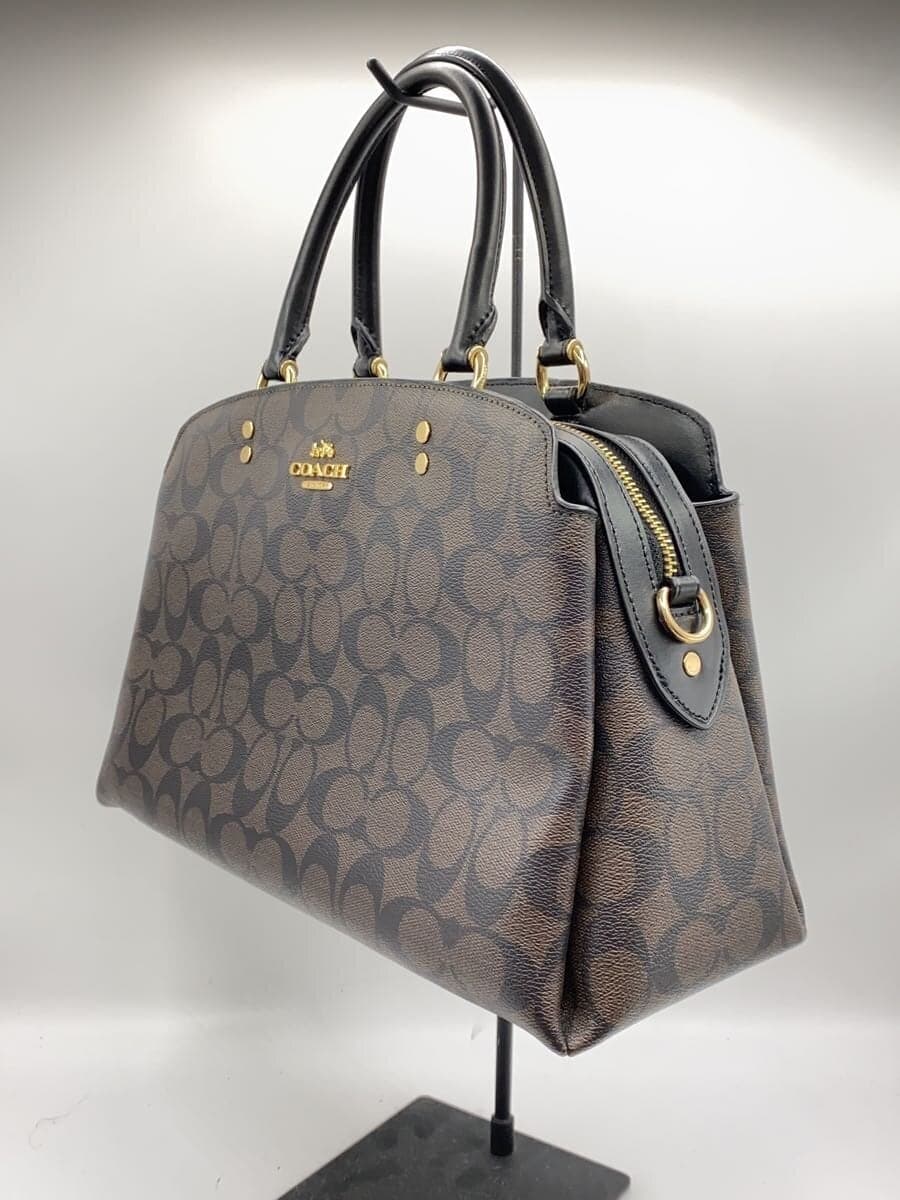 COACH Handbag 2-Way Lily Carryall Signature Canvas PVC BRW All Over Pattern 91495 2