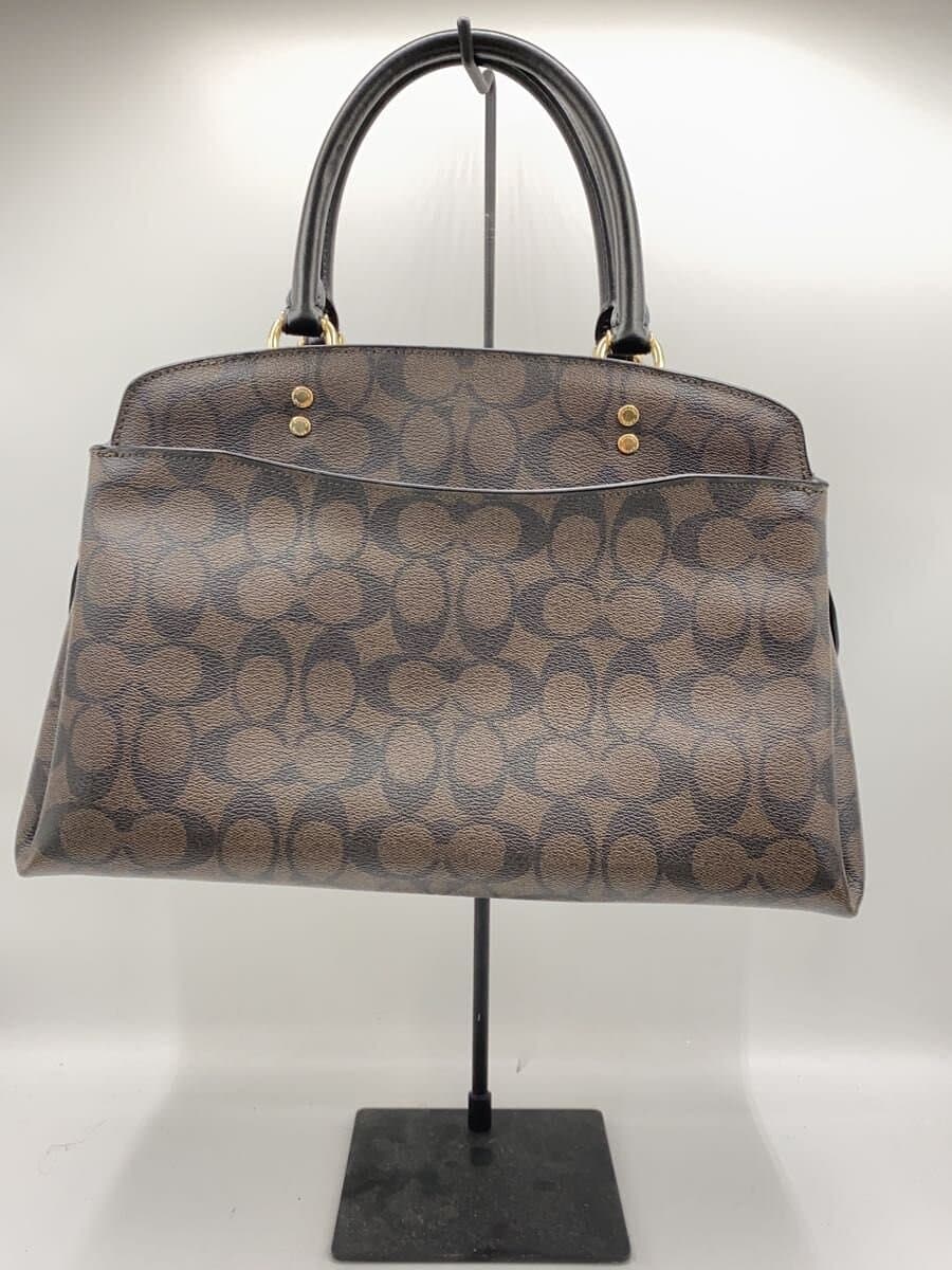 COACH Handbag 2-Way Lily Carryall Signature Canvas PVC BRW All Over Pattern 91495 3
