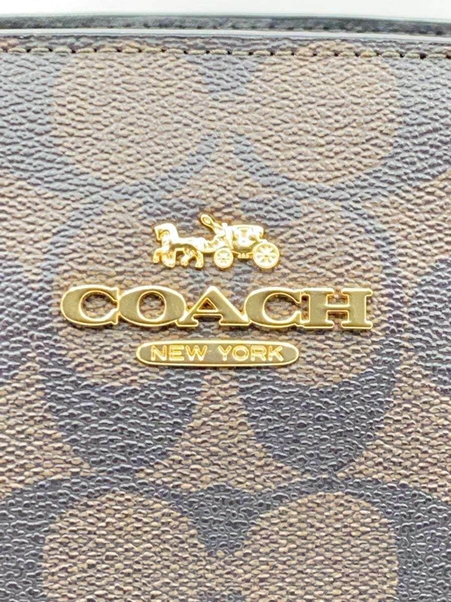 COACH Handbag 2-Way Lily Carryall Signature Canvas PVC BRW All Over Pattern 91495 5