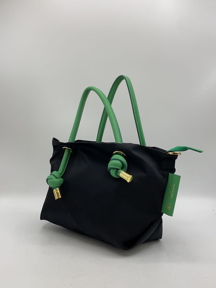 VIOL Ad’ORO Knot Handle Nylon Tote XS 2-Way Handbag Nylon BLK Solid 2