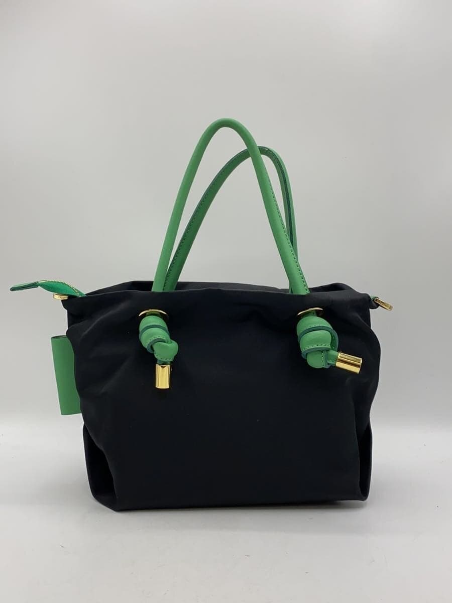 VIOL Ad’ORO Knot Handle Nylon Tote XS 2-Way Handbag Nylon BLK Solid 3