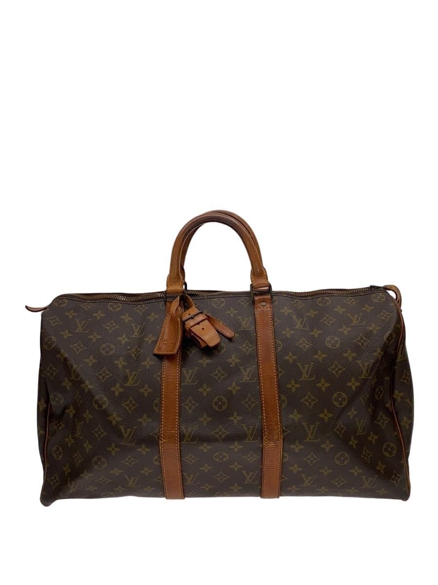 LOUIS VUITTON Keepall 55_Monogram Canvas PVC BRW All Over Pattern