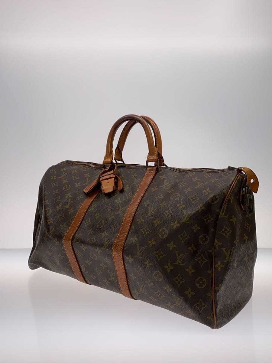 LOUIS VUITTON Keepall 55_Monogram Canvas PVC BRW All Over Pattern 2