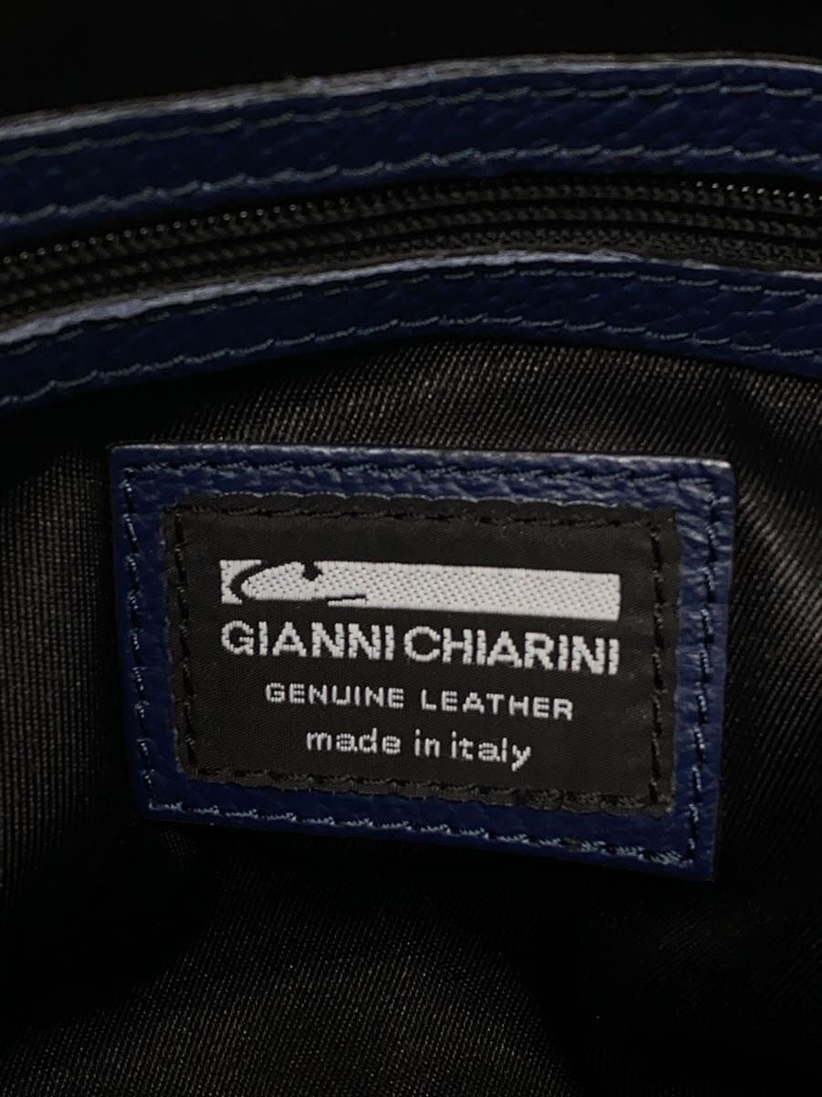 GIANNI CHIARINI Shoulder Bag Leather NVY Solid 5