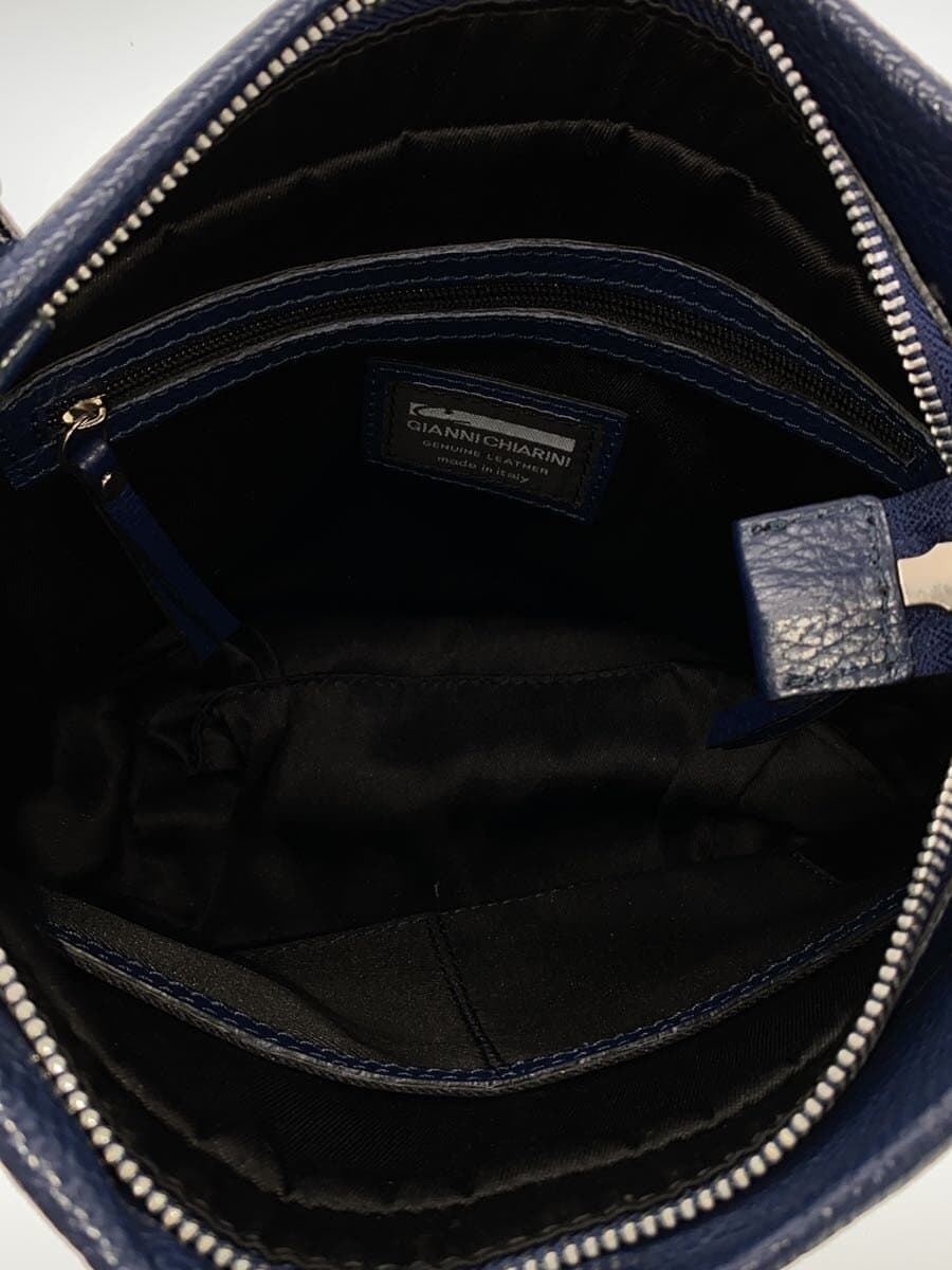 GIANNI CHIARINI Shoulder Bag Leather NVY Solid 6