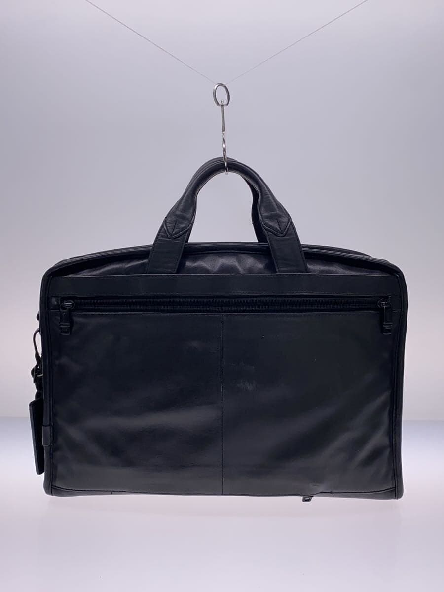 TUMI briefcase leather black 96114DH initial S.M no shoulder strap has scratches 3