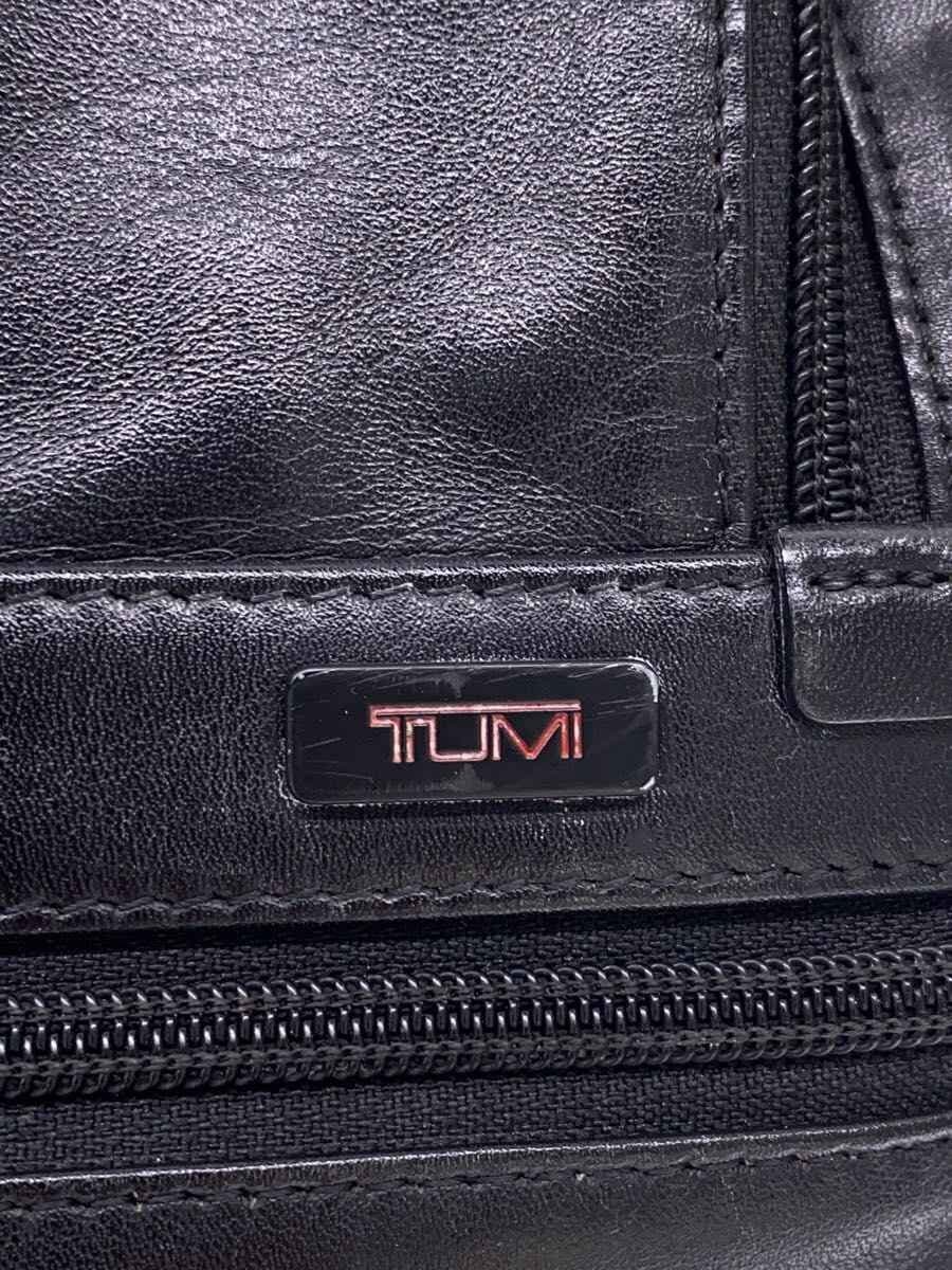 TUMI briefcase leather black 96114DH initial S.M no shoulder strap has scratches 5