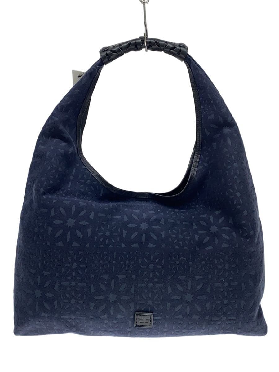 GENTEN Tote Bag Cotton Navy Toile Cutwork