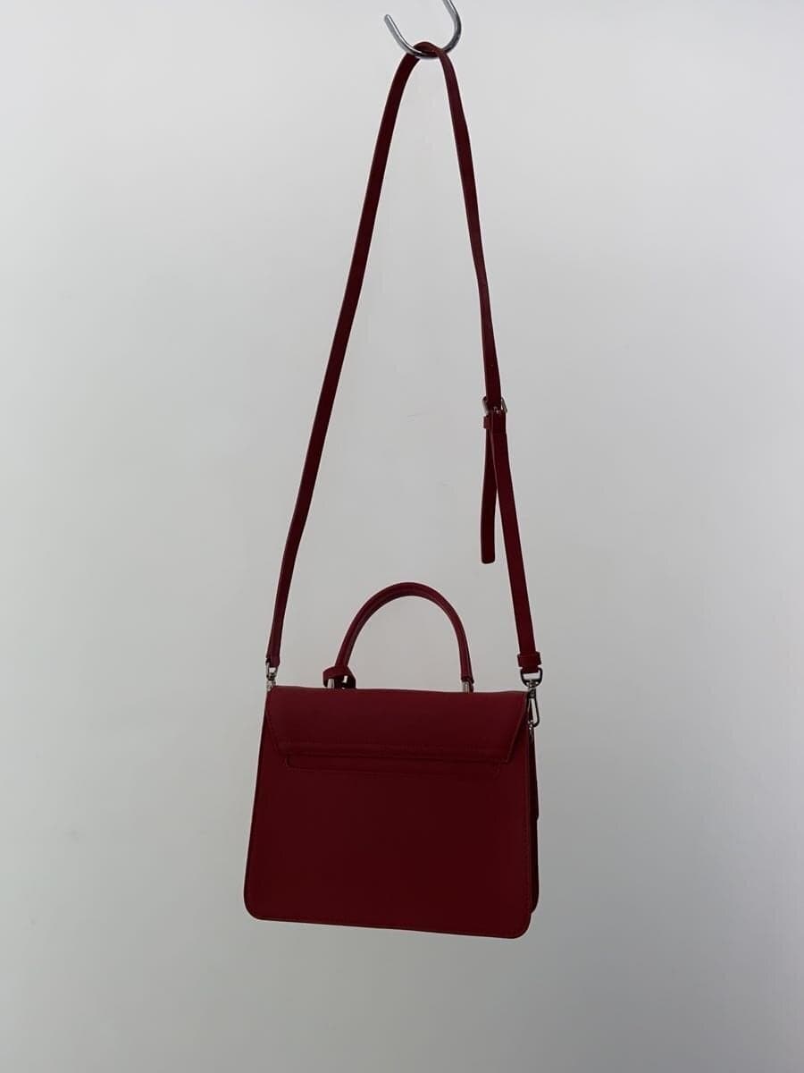 agnes b. shoulder bag cowhide RED solid color HS31 3