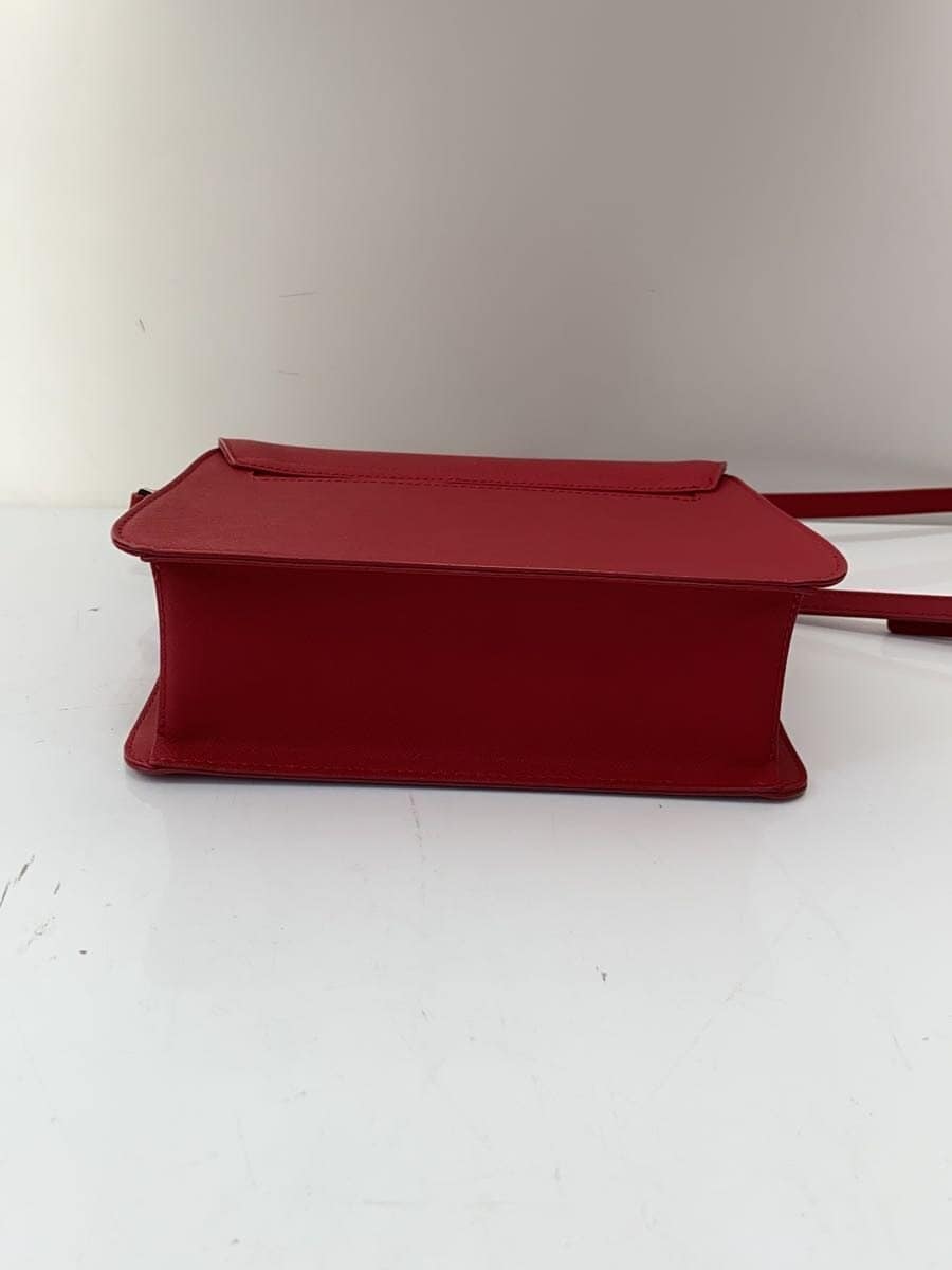 agnes b. shoulder bag cowhide RED solid color HS31 4