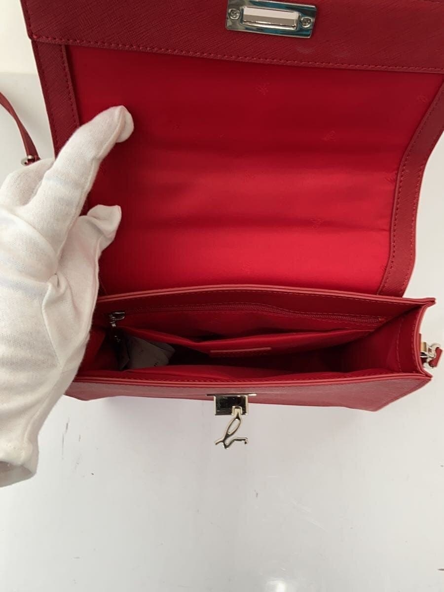 agnes b. shoulder bag cowhide RED solid color HS31 6