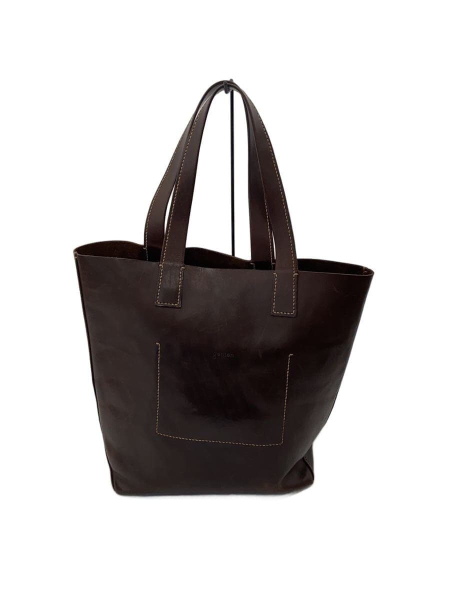 GENTEN tote bag leather BRW Amano surface scratches present