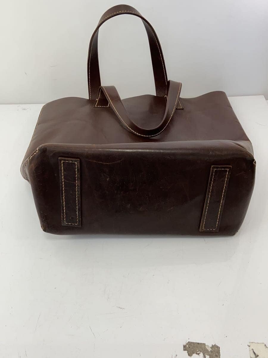 GENTEN tote bag leather BRW Amano surface scratches present 4
