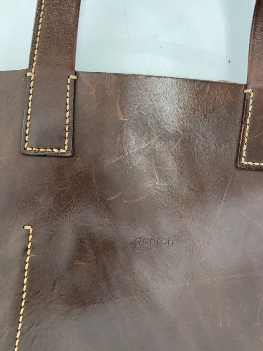 GENTEN tote bag leather BRW Amano surface scratches present 9