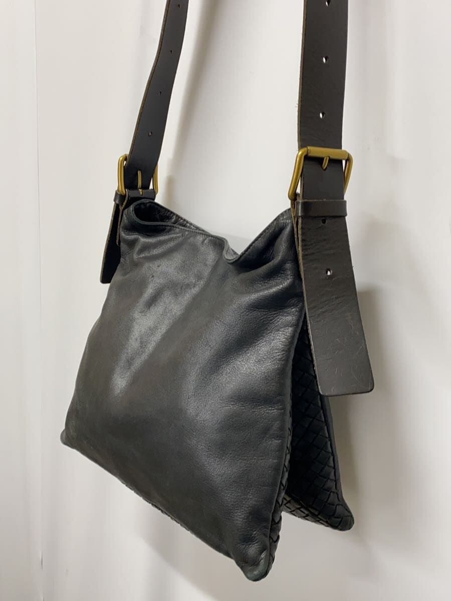 BOTTEGA VENETA Shoulder Bag Leather BLK Solid 2