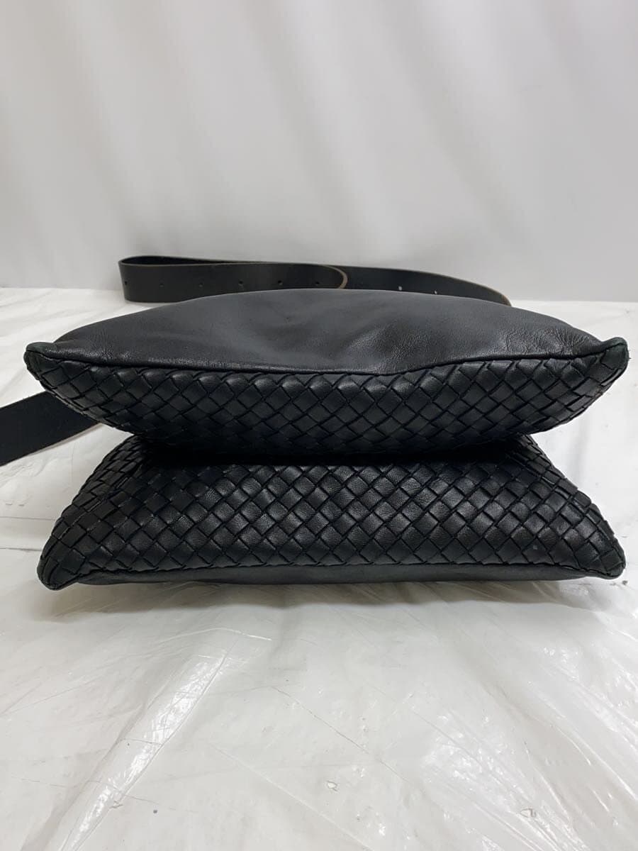 BOTTEGA VENETA Shoulder Bag Leather BLK Solid 4