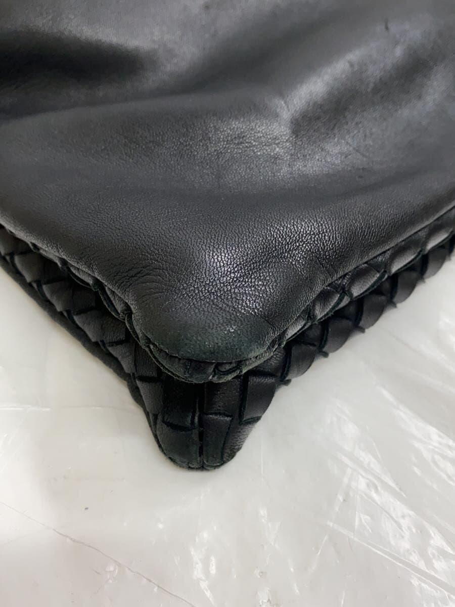 BOTTEGA VENETA Shoulder Bag Leather BLK Solid 7