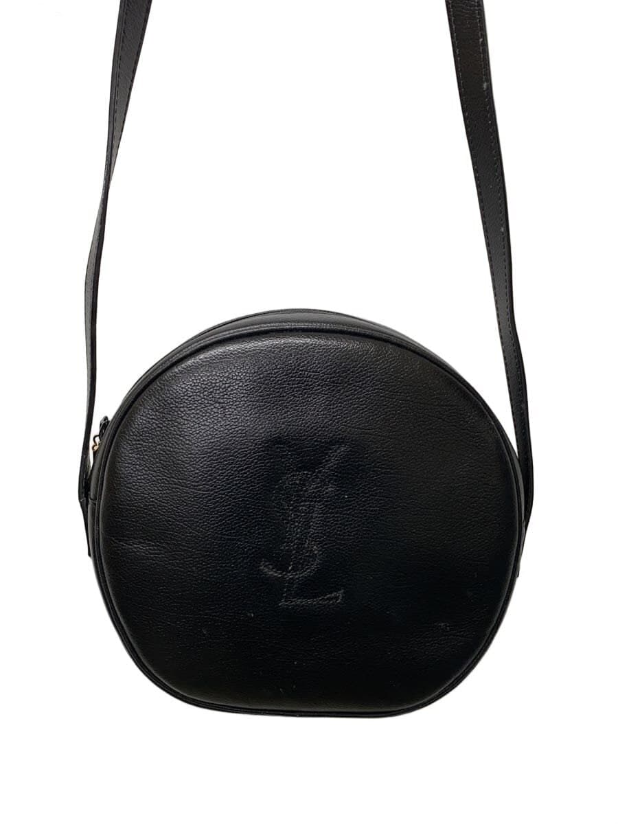 YVES SAINT LAURENT Circle Bag Shoulder Bag Leather BLK Solid