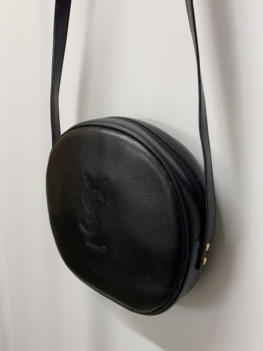 YVES SAINT LAURENT Circle Bag Shoulder Bag Leather BLK Solid 2