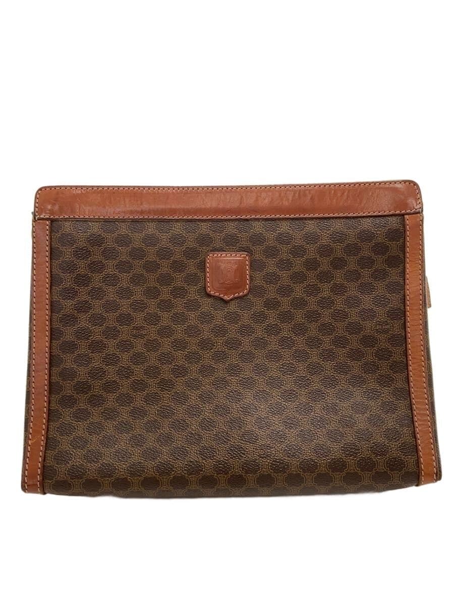 CELINE Wear ZIP Peeling Second Bag Leather BRW All Over Pattern M09